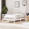 Bed Frame White 120x190 cm Small Double Solid Wood Colour white Size 120 x 190 cm 