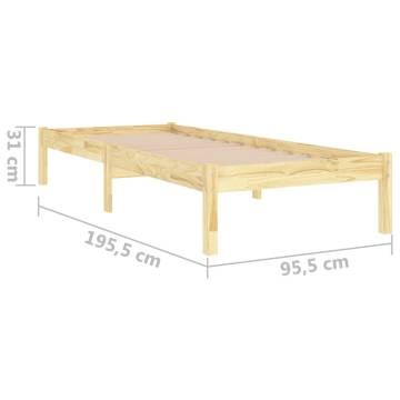 Solid Wood Bed Frame 90x190 cm - Modern & Sturdy