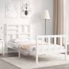 Bed Frame with Headboard White Single Solid Wood Colour white Size 90 x 190 cm 