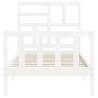 White Single Bed Frame with Headboard - Solid Pine | HipoMarket