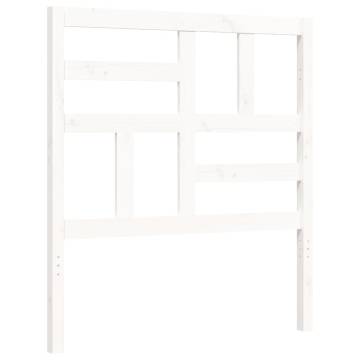 White Single Bed Frame with Headboard - Solid Pine | HipoMarket