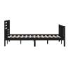 Stylish Black Solid Wood Bed Frame 160x200 cm - Hipomarket