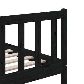 Stylish Black Solid Wood Bed Frame 160x200 cm - Hipomarket