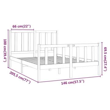 Solid Wood Pine Bed Frame 140x200 cm | Modern Bedroom Decor