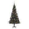 Artificial Pre-lit Christmas Tree with Ball Set Black 240 cm PVC Colour black and gold Size 240 x 120 cm Quantity in Package 1 Number of Branch Tips 