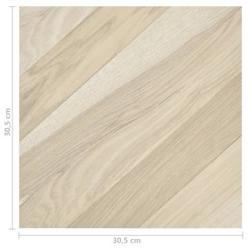 Self-Adhesive Beige Striped PVC Flooring Planks - 20 pcs