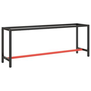 Heavy Duty Work Bench Frame - Matte Black & Red | 210x50x79 cm