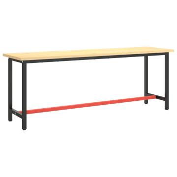 Heavy Duty Work Bench Frame - Matte Black & Red | 210x50x79 cm