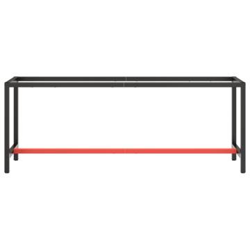 Heavy Duty Work Bench Frame - Matte Black & Red | 210x50x79 cm