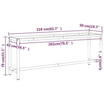 Heavy Duty Work Bench Frame - Matte Black & Red | 210x50x79 cm