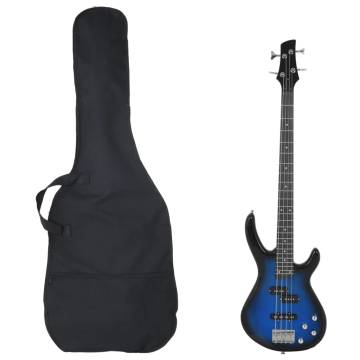 Electric Bass Guitar for Beginners - Blue & Black 4/4 | Hipo Market