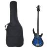 Electric Bass Guitar for Beginner with Bag Blue and Black 4/4 46" Colour blue and black 