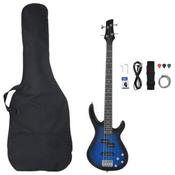 Electric Bass Guitar for Beginners - Blue & Black 4/4 | Hipo Market