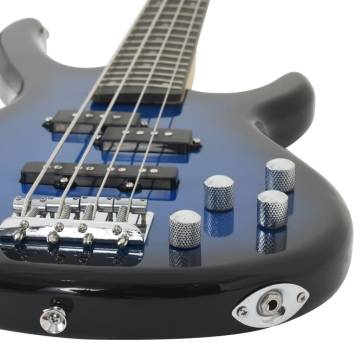 Electric Bass Guitar for Beginners - Blue & Black 4/4 | Hipo Market