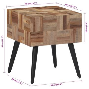 Stylish Side Table 40x40x45 cm Solid Reclaimed Teak