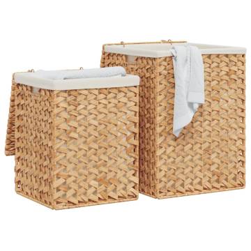 Laundry Baskets 2 pcs Water Hyacinth | Rustic Charm