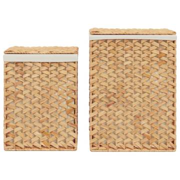 Laundry Baskets 2 pcs Water Hyacinth | Rustic Charm