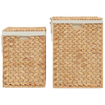 Laundry Baskets 2 pcs Water Hyacinth | Rustic Charm