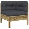 Garden Corner Sofa with Cushions - Impregnated Pine Wood