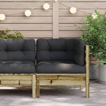 Garden Corner Sofa with Cushions - Impregnated Pine Wood