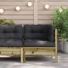 Garden Corner Sofa with Cushions - Impregnated Pine Wood