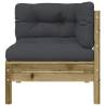 Garden Corner Sofa with Cushions - Impregnated Pine Wood