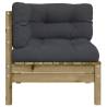 Garden Corner Sofa with Cushions - Impregnated Pine Wood