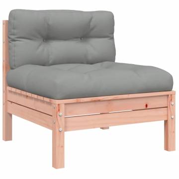 Armless Garden Sofa with Cushions - Solid Douglas Wood