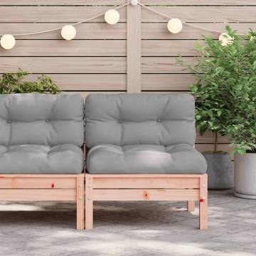 Armless Garden Sofa with Cushions - Solid Douglas Wood