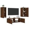 3 Piece TV Wall Cabinets with LED Lights Brown Oak Colour brown oak Quantity in Package 1 