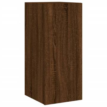 3 Piece TV Wall Cabinets with LED Lights - Brown Oak | HipoMarket