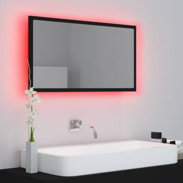 LED Bathroom Mirror Black 80x8.5x37 cm - Stylish & Functional