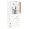 Stylish Highboard High Gloss White - 69.5x34x180 cm