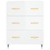 Stylish Highboard High Gloss White - 69.5x34x180 cm