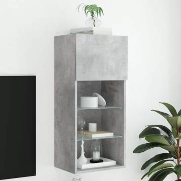 TV Cabinet with LED Lights - Concrete Grey 40.5x30x90 cm