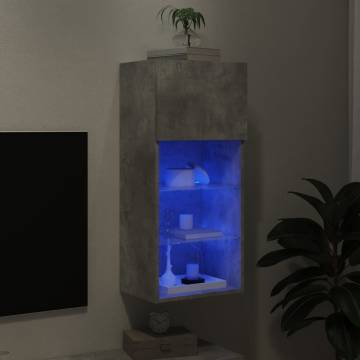 TV Cabinet with LED Lights - Concrete Grey 40.5x30x90 cm