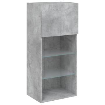 TV Cabinet with LED Lights - Concrete Grey 40.5x30x90 cm