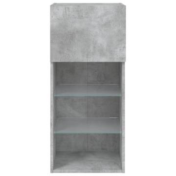 TV Cabinet with LED Lights - Concrete Grey 40.5x30x90 cm