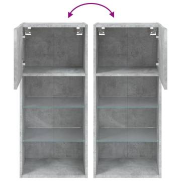 TV Cabinet with LED Lights - Concrete Grey 40.5x30x90 cm