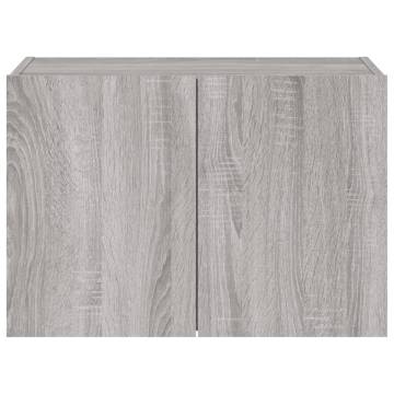 TV Wall Cabinet with LED Lights - Grey Sonoma 60x35x41 cm