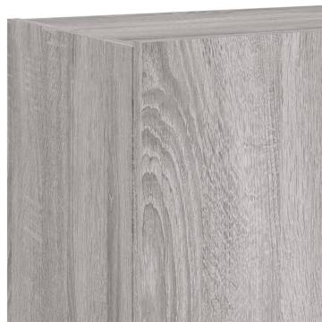 TV Wall Cabinet with LED Lights - Grey Sonoma 60x35x41 cm