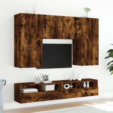 TV Wall Cabinet Smoked Oak | 100x30x30 cm | Hipomarket