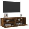 TV Wall Cabinet Smoked Oak | 100x30x30 cm | Hipomarket