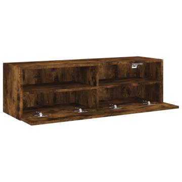 TV Wall Cabinet Smoked Oak | 100x30x30 cm | Hipomarket