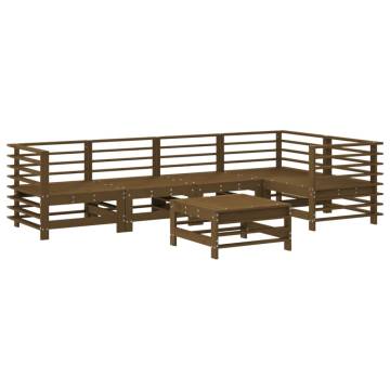 6 Piece Wooden Garden Lounge Set - Honey Brown Pine