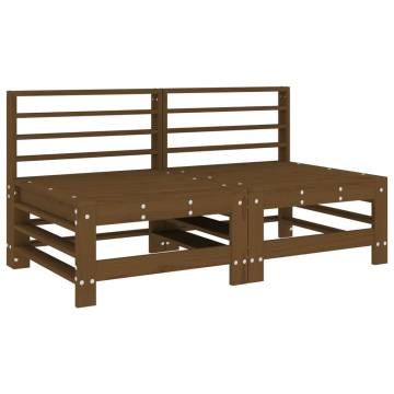 6 Piece Wooden Garden Lounge Set - Honey Brown Pine