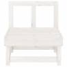 Garden Middle Sofa - White Solid Wood Pine for Outdoor Comfort