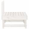 Garden Middle Sofa - White Solid Wood Pine for Outdoor Comfort