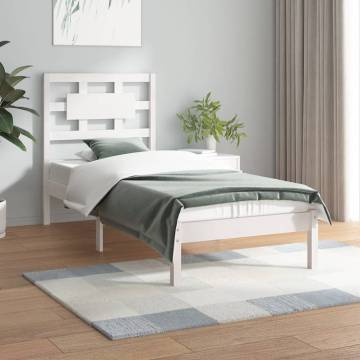 White Solid Wood Pine Bed Frame 90x200 cm | Hipo Market