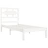 White Solid Wood Pine Bed Frame 90x200 cm | Hipo Market